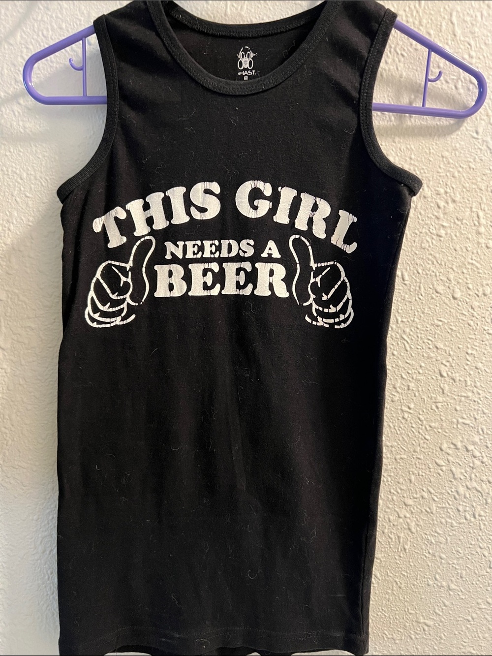 Black Graphic Tank Top - "This Girl Needs A Beer"